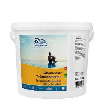 Chemochlor-T-Großtabletten длительный хлор в таблетках по 200 г для обеззараживания воды в бассейне 5 кг